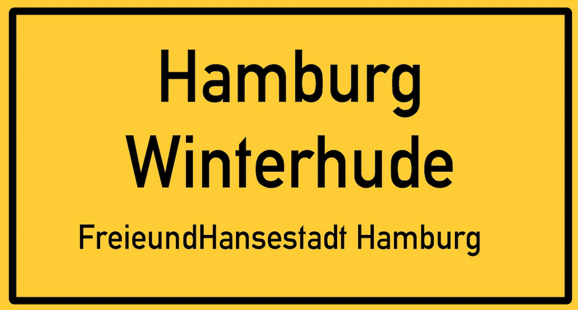 Ortsschild Hamburg Winterhude